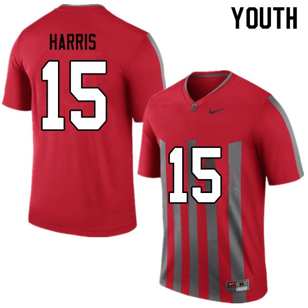 Ohio State Buckeyes #15 Jaylen Harris Youth Stitched Jersey Throwback OSU51133